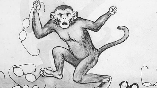 Иллюстрация из басни мартышка и очки