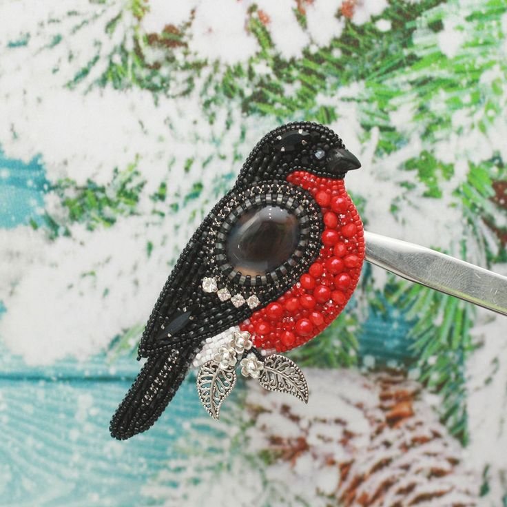 Снегирь трафарет для броши