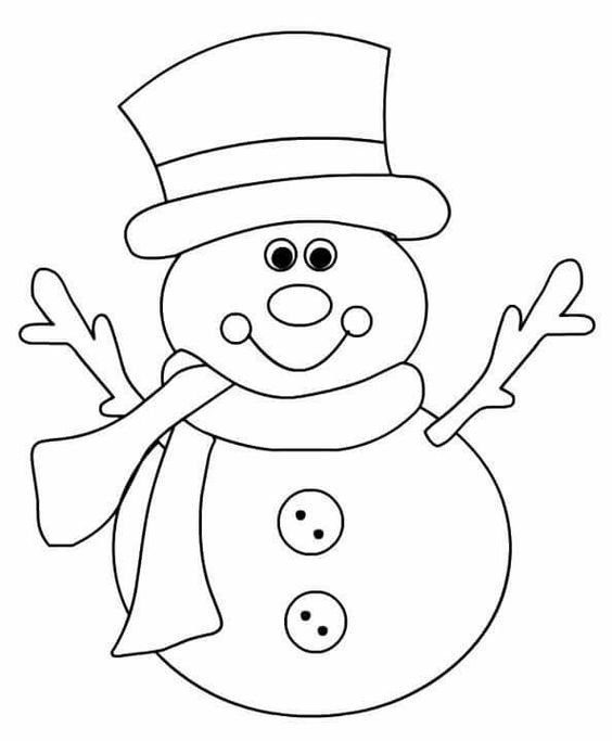 Снеговик трафарет