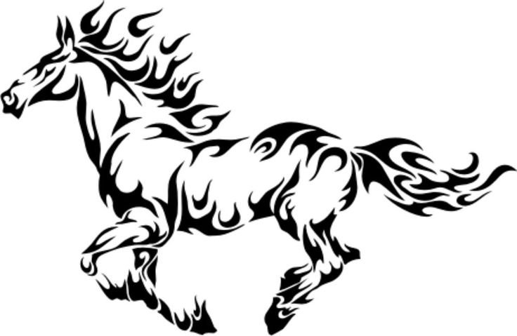 Трафарет для выжигания лошадь