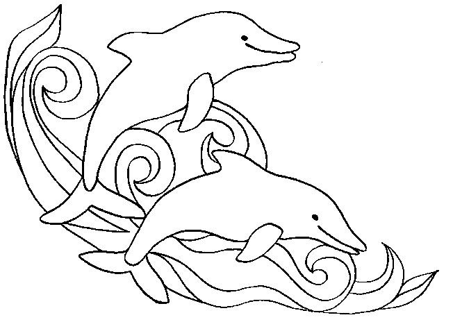 Раскраска "дельфины"
