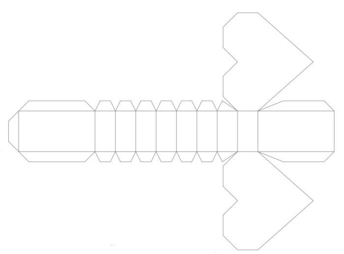 Объемное сердце из бумаги схема