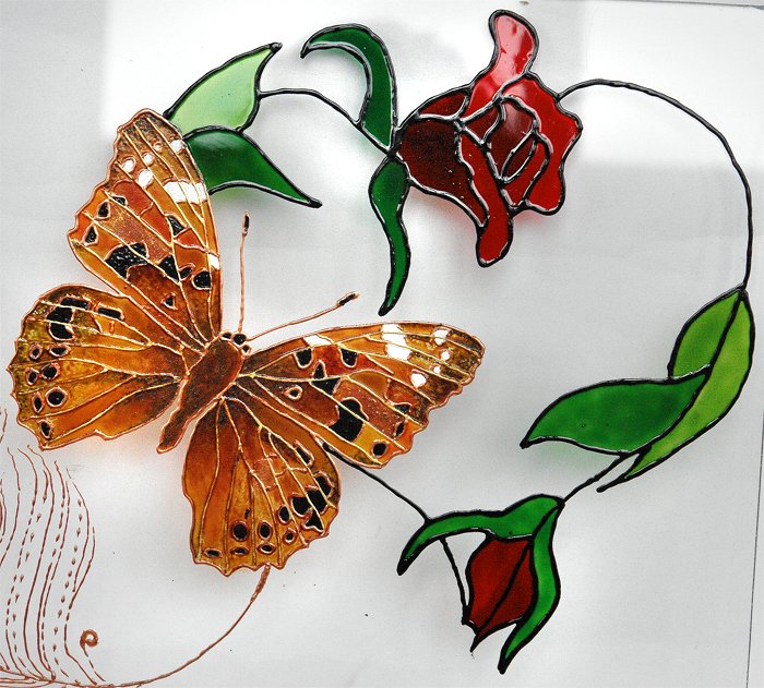 Бабочка для витражных красок