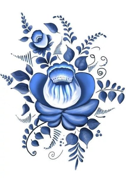 гжельский цветок