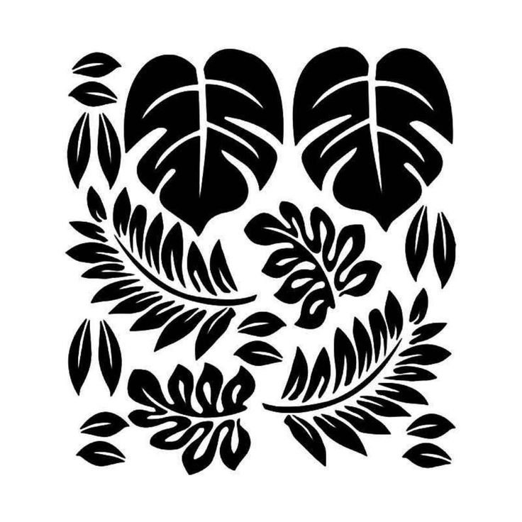 Тропические растения силуэт