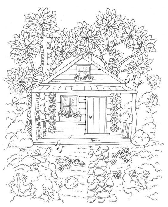 Избушка раскраска