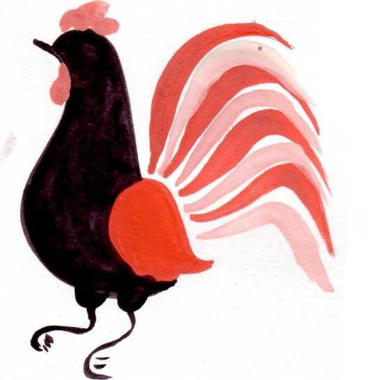 Городецкий петух этапы росписи