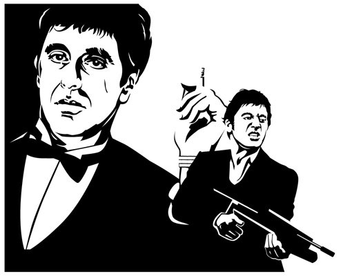 Тони Монтана рисунок