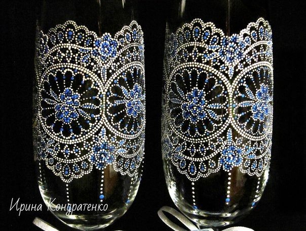 Точечная роспись ваза