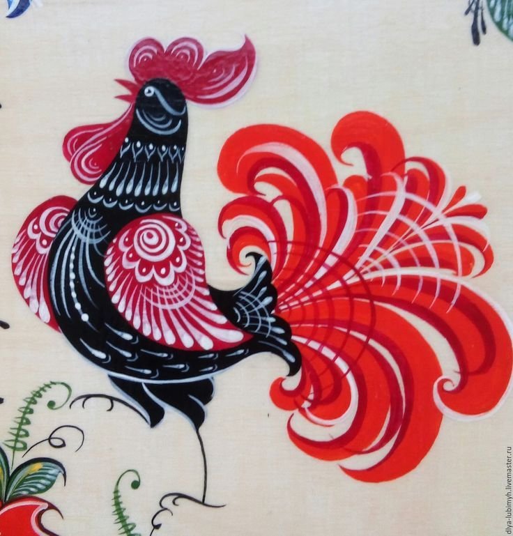 Городецкая роспись петух