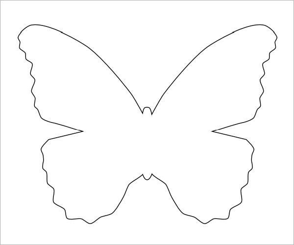 Трафарет бабочки для вырезания из бумаги