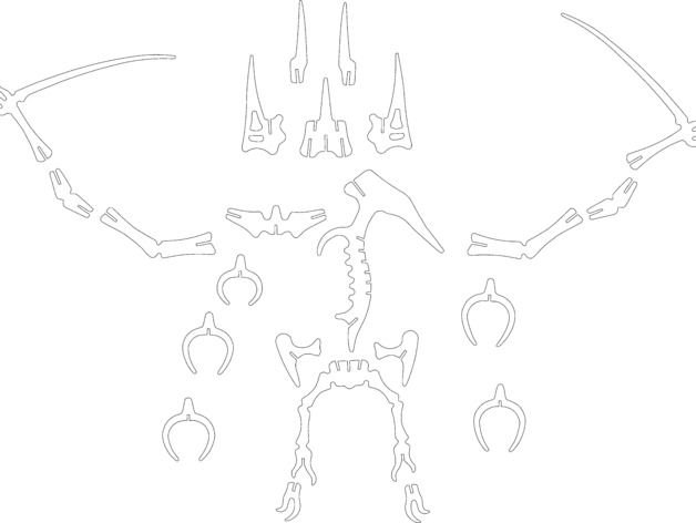 Скелет динозавра из бумаги