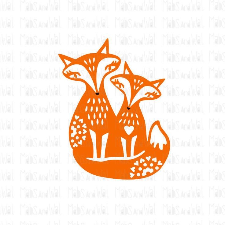 Трафарет Лисенок на окно