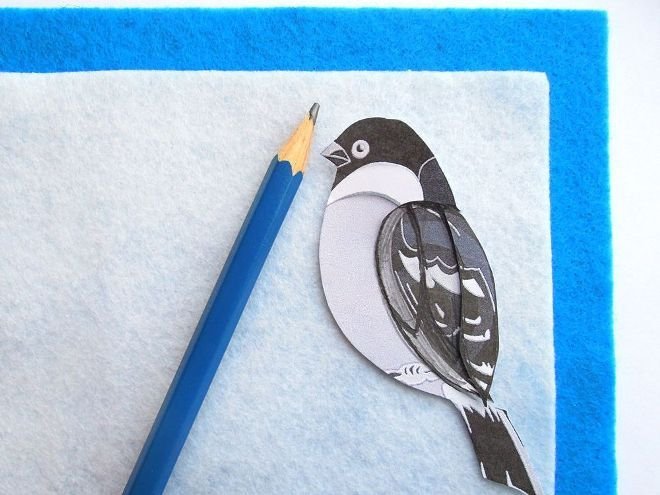 Снегирь трафарет для броши