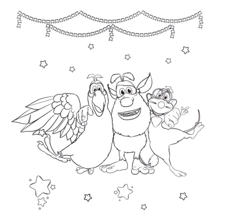 Герои мультика Буба раскраски