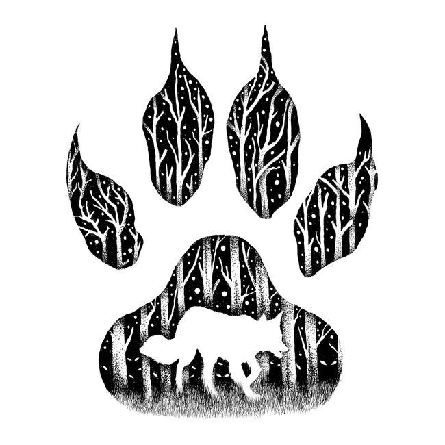 Отпечаток лисьей лапы эскиз