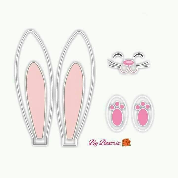 Ушки зайки трафарет