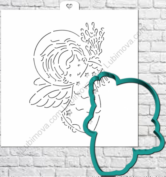 Трафарет ангела для пряника