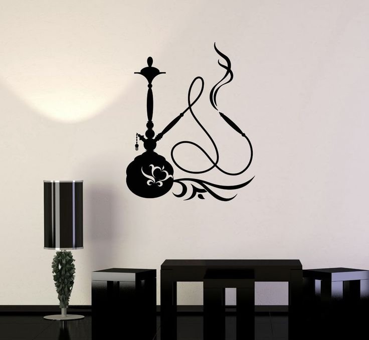 Трафарет кальяна на стену