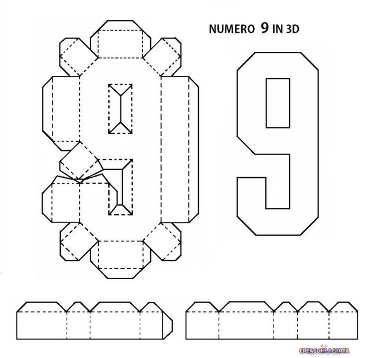 Развертка цифр из бумаги