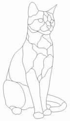 Витраж кошки трафарет