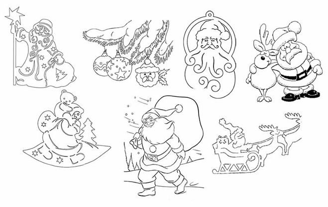 Дед Мороз с ведром вытынанка