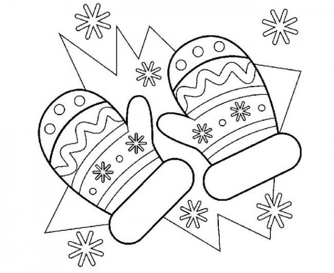 Варежки раскраска для детей