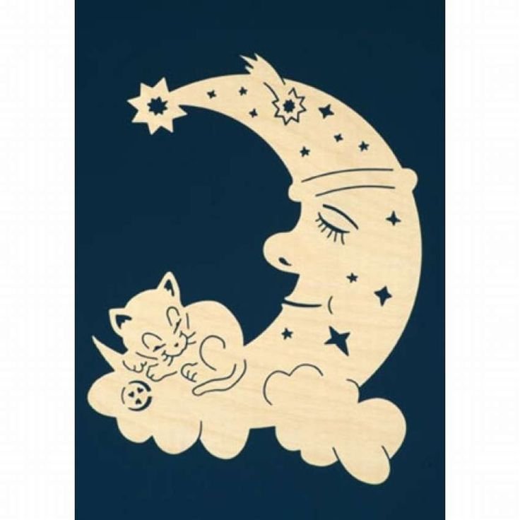 Вытынанка месяц новогодний