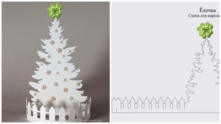Ёлки из белого кпртона