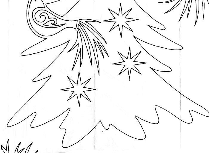 Вытынанки на окна новогодние