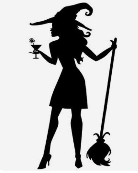 Силуэт ведьмы на Хэллоуин