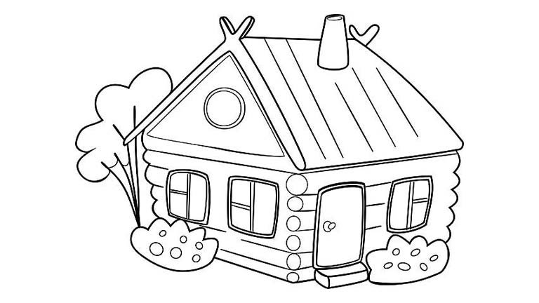 Домик картинка для раскрашивания