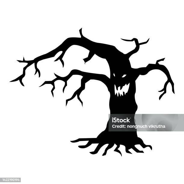Трафарет дерева на Хэллоуин