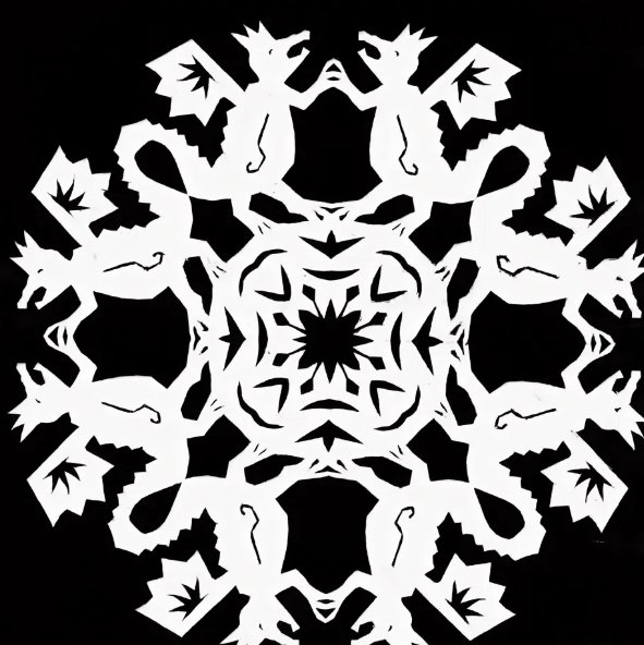 Снежинка дракон вырезать