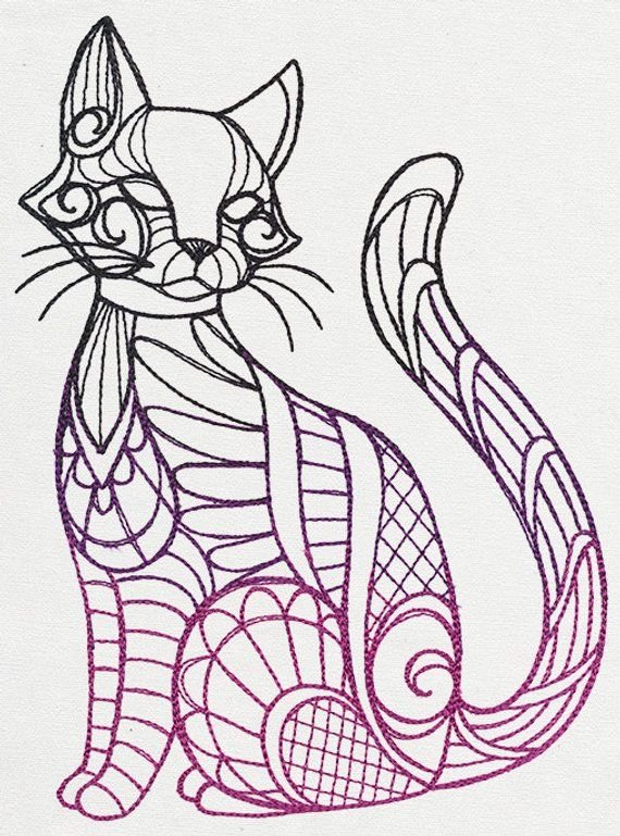 Эскиз витража кошка