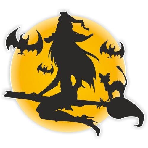 Наклейка на авто ведьма