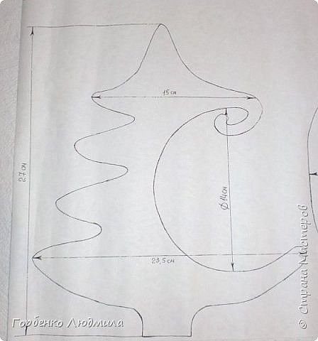 Трафарет елки на подставке