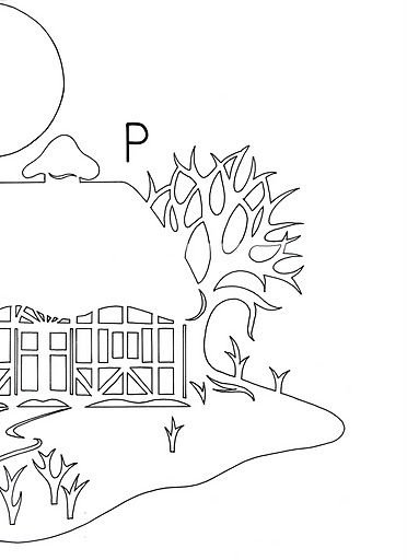 Дом трафарет на окно