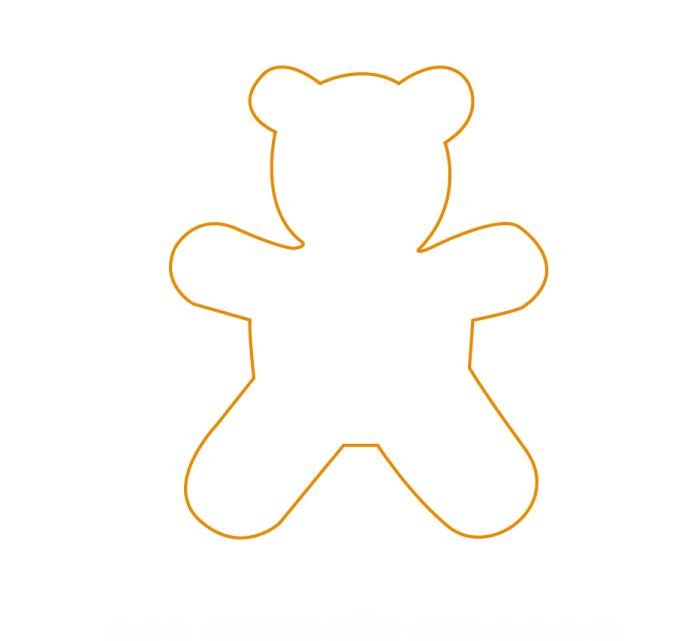 Мишка игрушка трафарет для вырезания