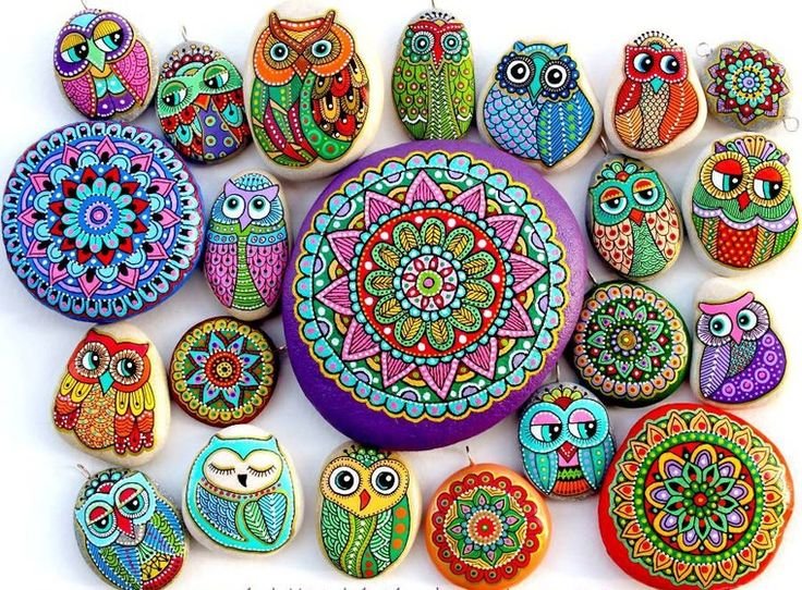 Точечная роспись камней