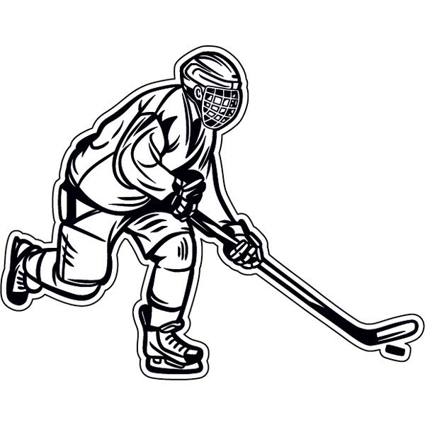 Наклейка хоккеиста на машину