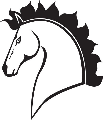 Трафарет головы лошади на палку