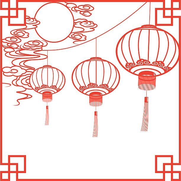 Японские фонарики эскиз