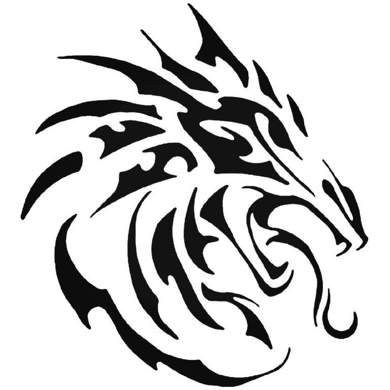 Голова дракона трафарет
