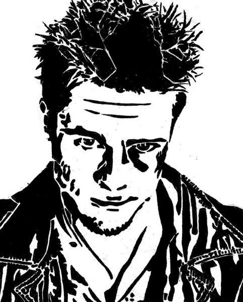 Тайлер Дерден черно белый