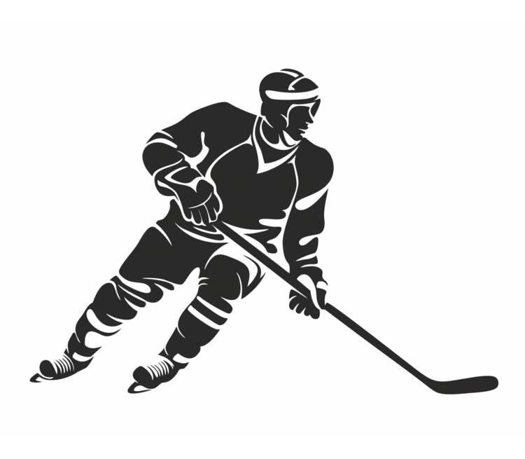 Хоккеист силуэт