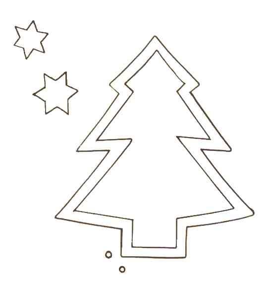 Трафарет елочки со звездочками