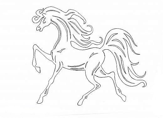 Лошадь Новогодняя трафарет