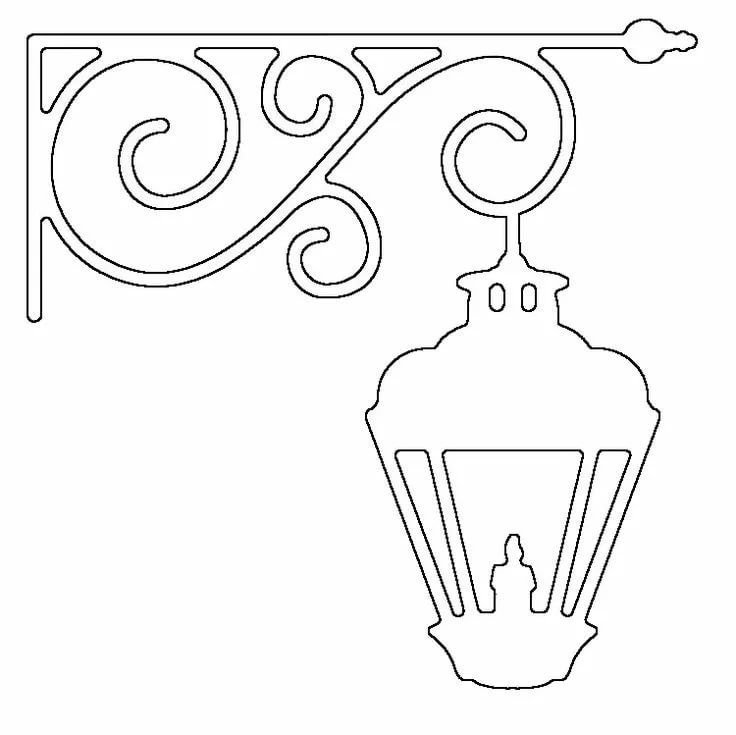 Трафарет уличного фонаря