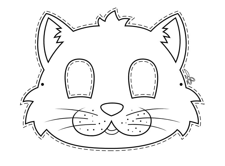 Маска кошки трафарет